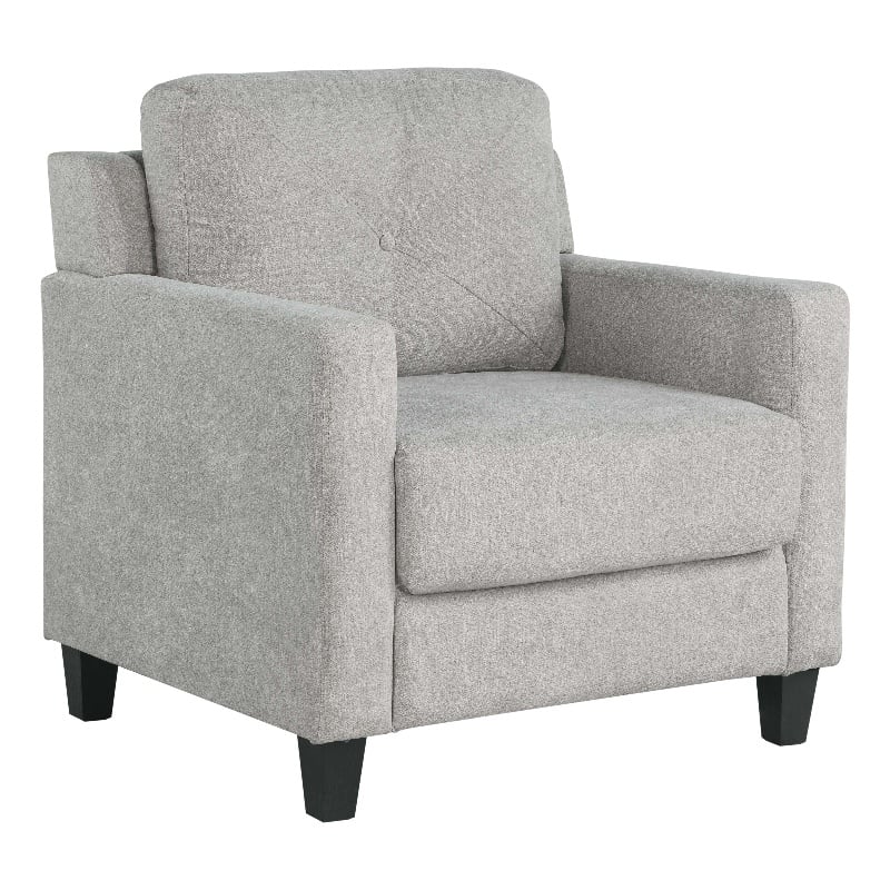 ACME Horatio Transitional Wood and Chenille Fabric Upholstered Chair in Taupe
