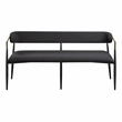 ACME Jaramillo Chenille Fabric Upholstered Bench with Gold Armrest in Black