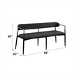 ACME Jaramillo Chenille Fabric Upholstered Bench with Gold Armrest in Black