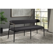 ACME Jaramillo Chenille Fabric Upholstered Bench with Gold Armrest in Black