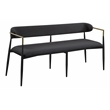 ACME Jaramillo Chenille Fabric Upholstered Bench with Gold Armrest in Black