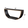 ACME Maceo Wood Half-Moon Console Table with Lower Shelf in Black & Gold