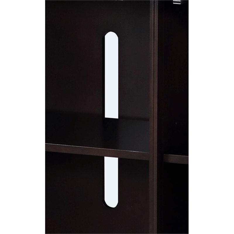 ACME Geranio Wood 3-Door Console Cabinet in Metallic Silver & Walnut