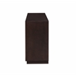 ACME Geranio Wood 3-Door Console Cabinet in Metallic Silver & Walnut