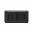 ACME Geranio Wood 3-Door Console Cabinet in Metallic Silver & Walnut
