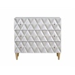 ACME Anson Wood 3-Drawer Console Cabinet in Metallic Silver & Champagne