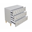 ACME Anson Wood 3-Drawer Console Cabinet in Metallic Silver & Champagne