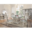 ACME Sandoval MDF Wood Ample Mirror with Scrolled Floral in Silver