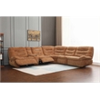 ACME Emmy Chenille Fabric Power Motion Sectional Sofa with USB Port in Orange