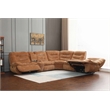 ACME Emmy Chenille Fabric Power Motion Sectional Sofa with USB Port in Orange