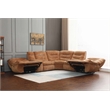 ACME Emmy Chenille Fabric Power Motion Sectional Sofa with USB Port in Orange