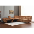 ACME Emmy Chenille Fabric Power Motion Sectional Sofa with USB Port in Orange