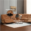 ACME Emmy Chenille Fabric Power Motion Sectional Sofa with USB Port in Orange