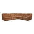 ACME Emmy Chenille Fabric Power Motion Sectional Sofa with USB Port in Orange