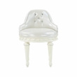 ACME Dorothy Wood/PU Leather Round Swivel Chair in Pearl White & Ivory