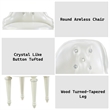 ACME Dorothy Wood/PU Leather Round Swivel Chair in Pearl White & Ivory