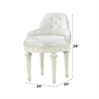 ACME Dorothy Wood/PU Leather Round Swivel Chair in Pearl White & Ivory