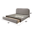 ACME Orane Contemporary Wood Upholstered Queen Bed with Storage in Gray