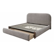 ACME Orane Contemporary Wood Upholstered Queen Bed with Storage in Gray
