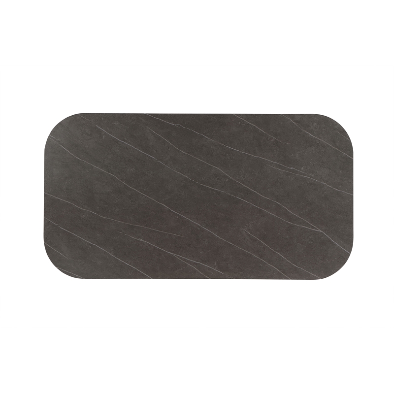 ACME Kasa Wood Dining Table with Sintered Stone Top in Gray & Champagne