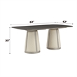 ACME Kasa Wood Dining Table with Sintered Stone Top in Gray & Champagne