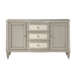 ACME Kasa 3-Drawer Wood Storage Server with Fluted Legs in Champagne Gray