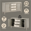 ACME Kasa 3-Drawer Wood Storage Server with Fluted Legs in Champagne Gray