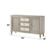 ACME Kasa 3-Drawer Wood Storage Server with Fluted Legs in Champagne Gray