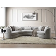 ACME Ivria Fabric Upholstered Sectional Sofa with 9 Pillows in Gray