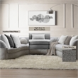 ACME Ivria Fabric Upholstered Sectional Sofa with 9 Pillows in Gray
