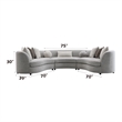 ACME Ivria Fabric Upholstered Sectional Sofa with 9 Pillows in Gray