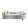 ACME Iniko Fabric Upholstered Curved Sofa with 6 Pillows in Beige