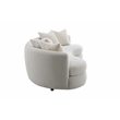 ACME Iniko Fabric Upholstered Curved Sofa with 6 Pillows in Beige