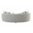 ACME Iniko Fabric Upholstered Curved Sofa with 6 Pillows in Beige