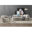 ACME Iniko Fabric Upholstered Curved Sofa with 6 Pillows in Beige