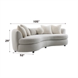 ACME Iniko Fabric Upholstered Curved Sofa with 6 Pillows in Beige