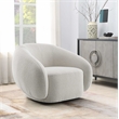 ACME Isabel Contemporary Fabric Upholstered Chair with Swivel in Beige