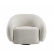 ACME Isabel Contemporary Fabric Upholstered Chair with Swivel in Beige