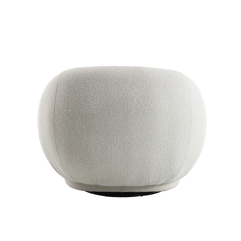 ACME Isabel Contemporary Fabric Upholstered Chair with Swivel in Beige
