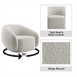 ACME Isabel Contemporary Fabric Upholstered Chair with Swivel in Beige