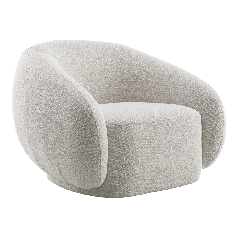 ACME Isabel Contemporary Fabric Upholstered Chair with Swivel in Beige