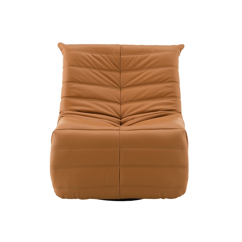 ACME Talmon Faux Leather Upholstered Glider Recliner with Swivel in Orange