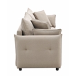 ACME Irina Fabric Upholstered Sofa with Full Size Sleeper and 4 Pillows in Beige