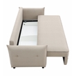 ACME Irina Fabric Upholstered Sofa with Full Size Sleeper and 4 Pillows in Beige