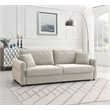 ACME Haran Fabric Upholstered Sofa with Queen Size Sleeper & 2 Pillows in Beige