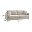 ACME Haran Fabric Upholstered Sofa with Queen Size Sleeper & 2 Pillows in Beige