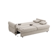 ACME Haran Fabric Upholstered Sofa with Queen Size Sleeper & 2 Pillows in Beige
