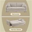 ACME Haran Fabric Upholstered Sofa with Queen Size Sleeper & 2 Pillows in Beige