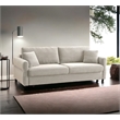 ACME Haran Fabric Upholstered Sofa with Queen Size Sleeper & 2 Pillows in Beige