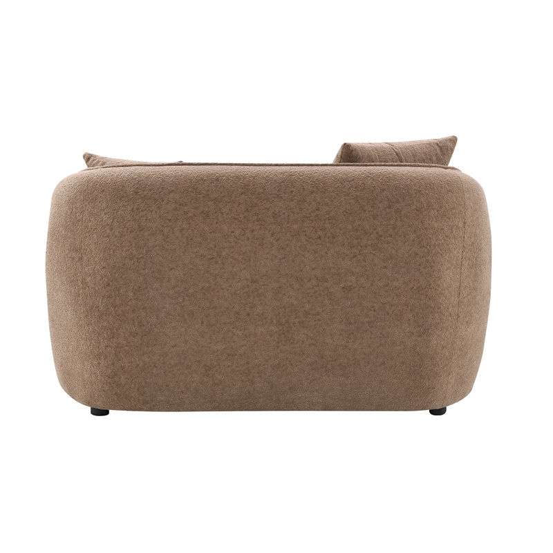 ACME Keith Chenille Fabric Upholstered Loveseat with 2 Pillows in Brown